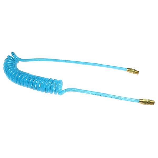 Flexeel Coil 3/8" ID x 10 ' 1/4" MPT Rigid Transparent Blue PRE38-104-T
